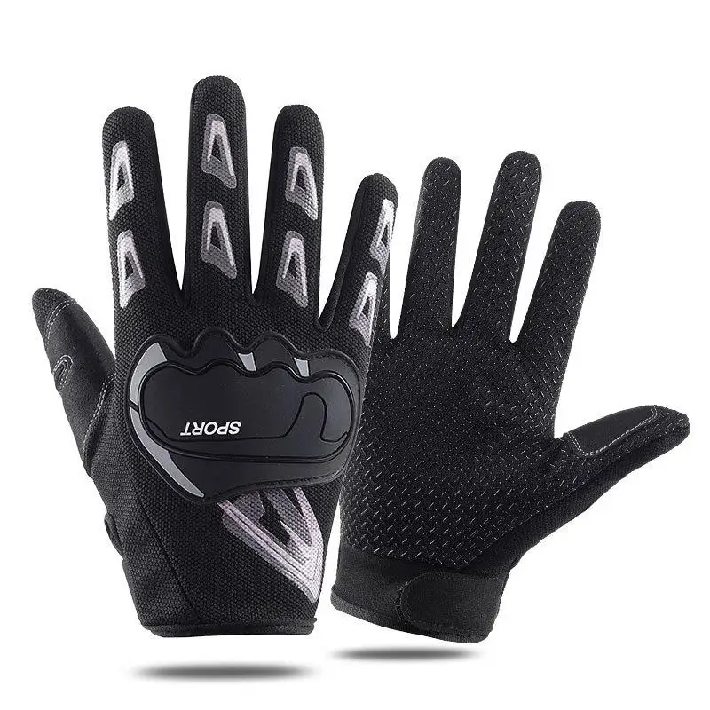 Guantes de dedo completo para motocicleta para hombres y mujeres, a prueba de golpes, antideslizantes, al aire libre, Fitness, ciclismo