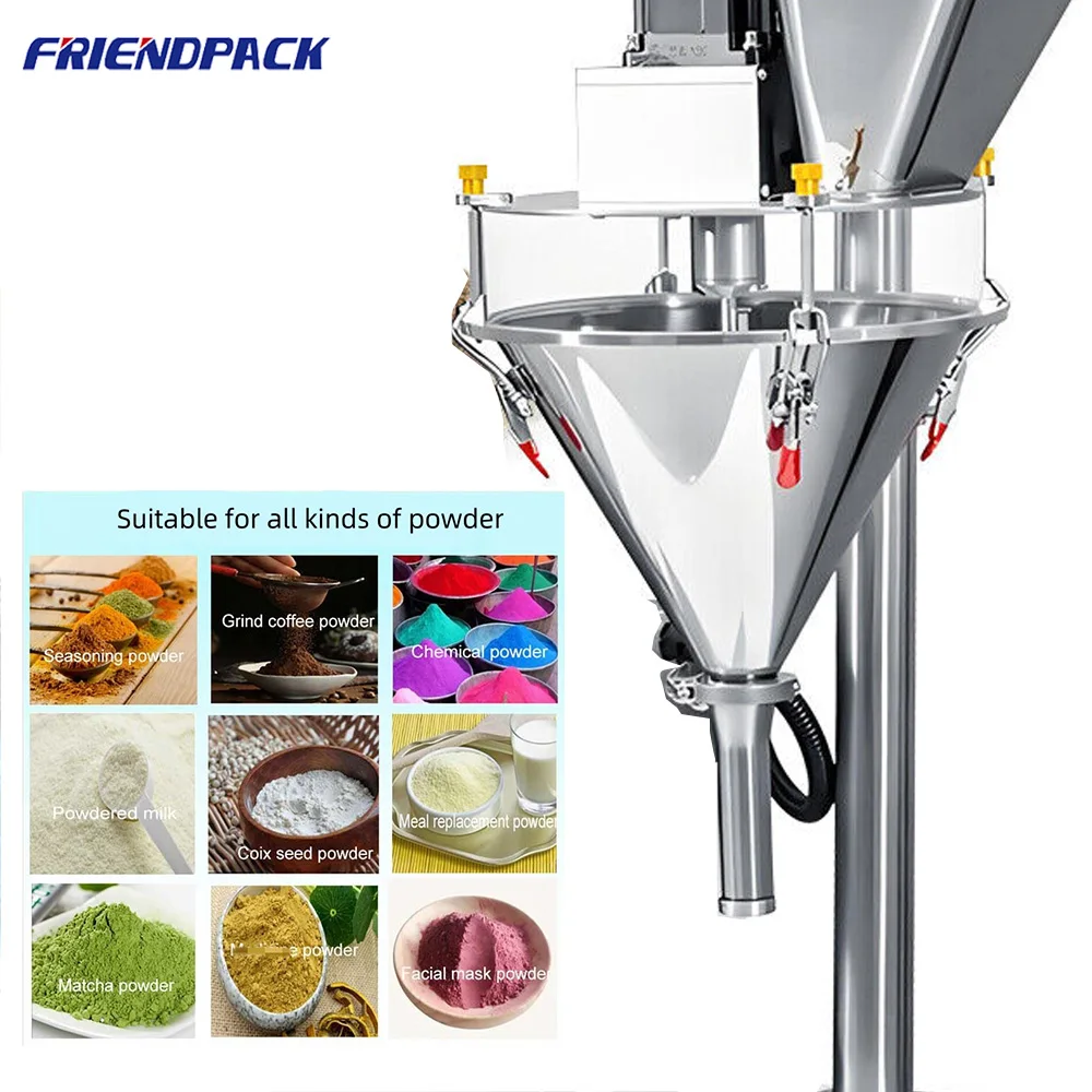 Semi-Auto Screw Dosing Machine Stepper Motor Drive 200ml/500ml Powder Packing Screw Dispensing Chemicals Pouches Bags Barrels