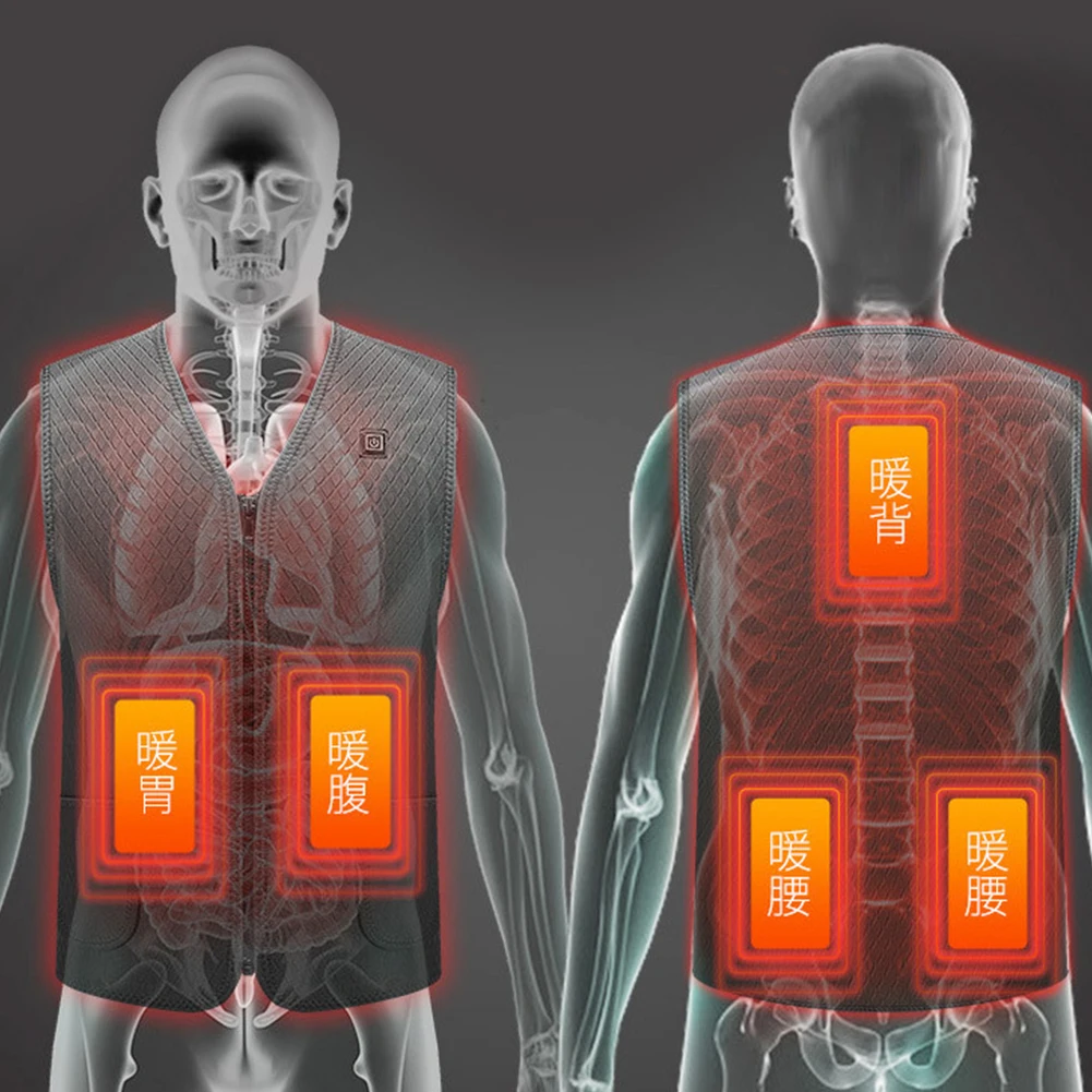 Gilet chauffant électrique pour hommes et femmes, vestes chauffantes électriques d'hiver, vêtements chauds thermiques, ski en plein air, randonnée
