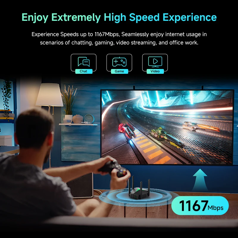 1200Mbps WiFi 리피터 듀얼 밴드 2.4G/5G 무선 범위 확장기 신호 증폭기 홈 앰프 트라이 모드 라우터/리피터/AP