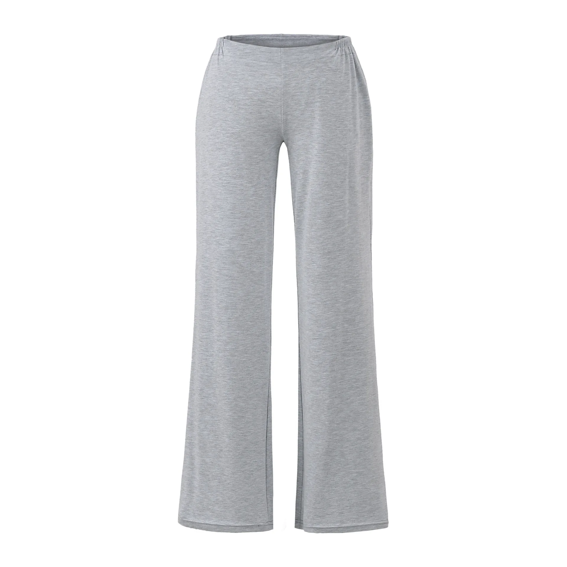 Summer 2025 Women's Casual Pure Color Straight Leg Wide Leg Pants Versatile Loose Fit Long Trousers Elegant Commute Style