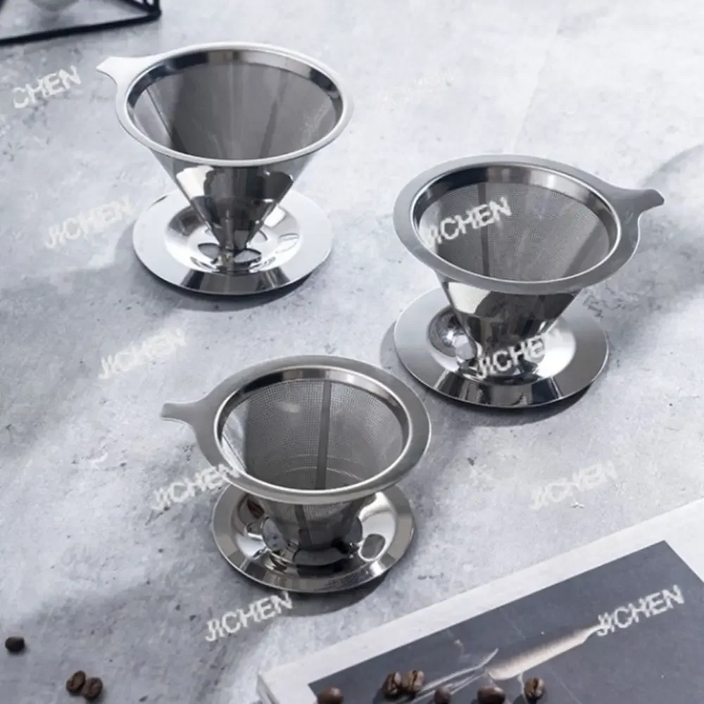 

HN 800 Mesh Filter Stainless Steel Coffee Dripper Steel Filter Paper Free Reusable Coffee Filter Easy To Serve Reusable Design