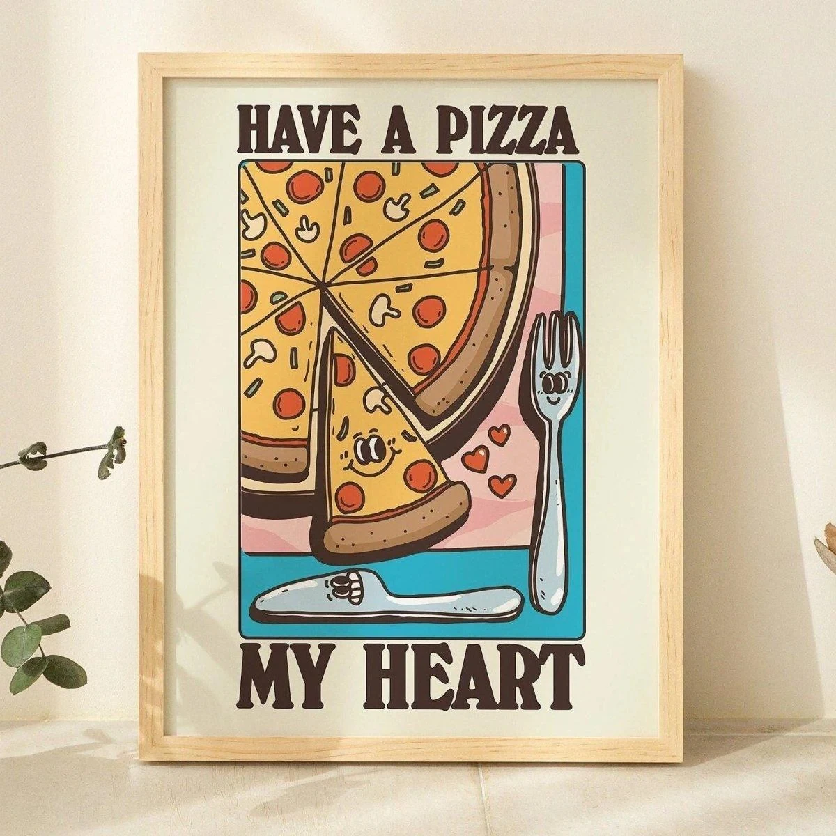 Moderne Cartoon Let's Have A Pizza Wand Kunstdrucke Leinwand Malerei Poster Bild Für Wohnzimmer Schlafzimmer Home Decor Geschenk