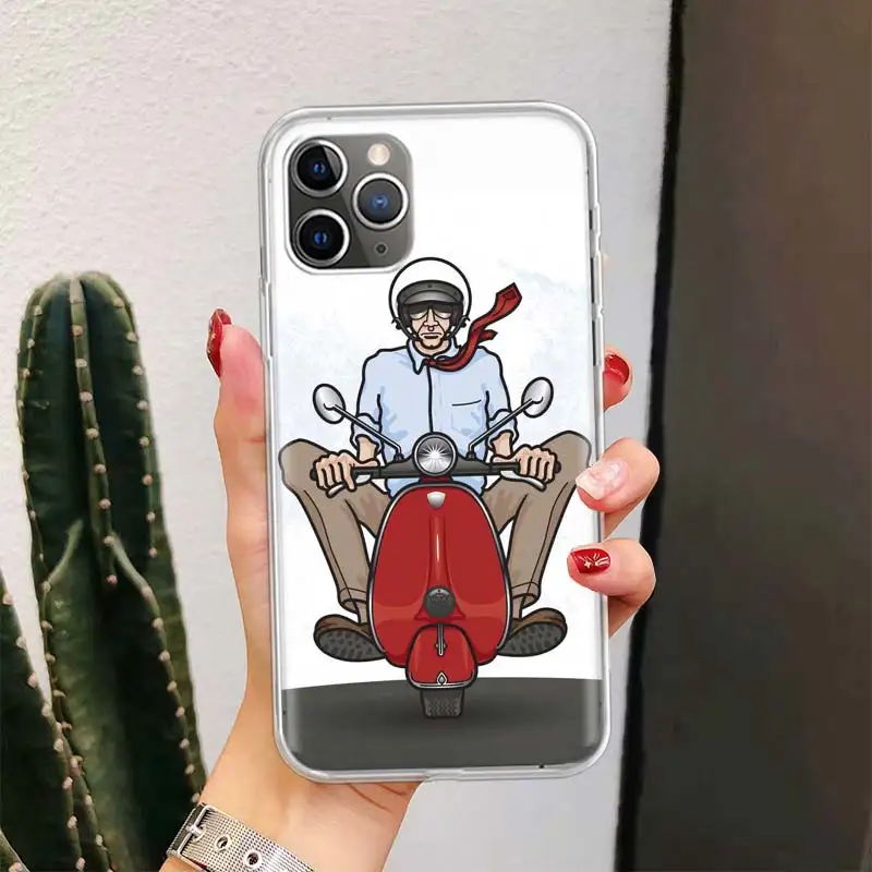 Vespa Scooter Motorcycle For iPhone 16 15 14 13 12 11 Pro Max Phone Case X XS XR 7 Plus Print 8 SE Apple Fundas Cover Coque 11 1