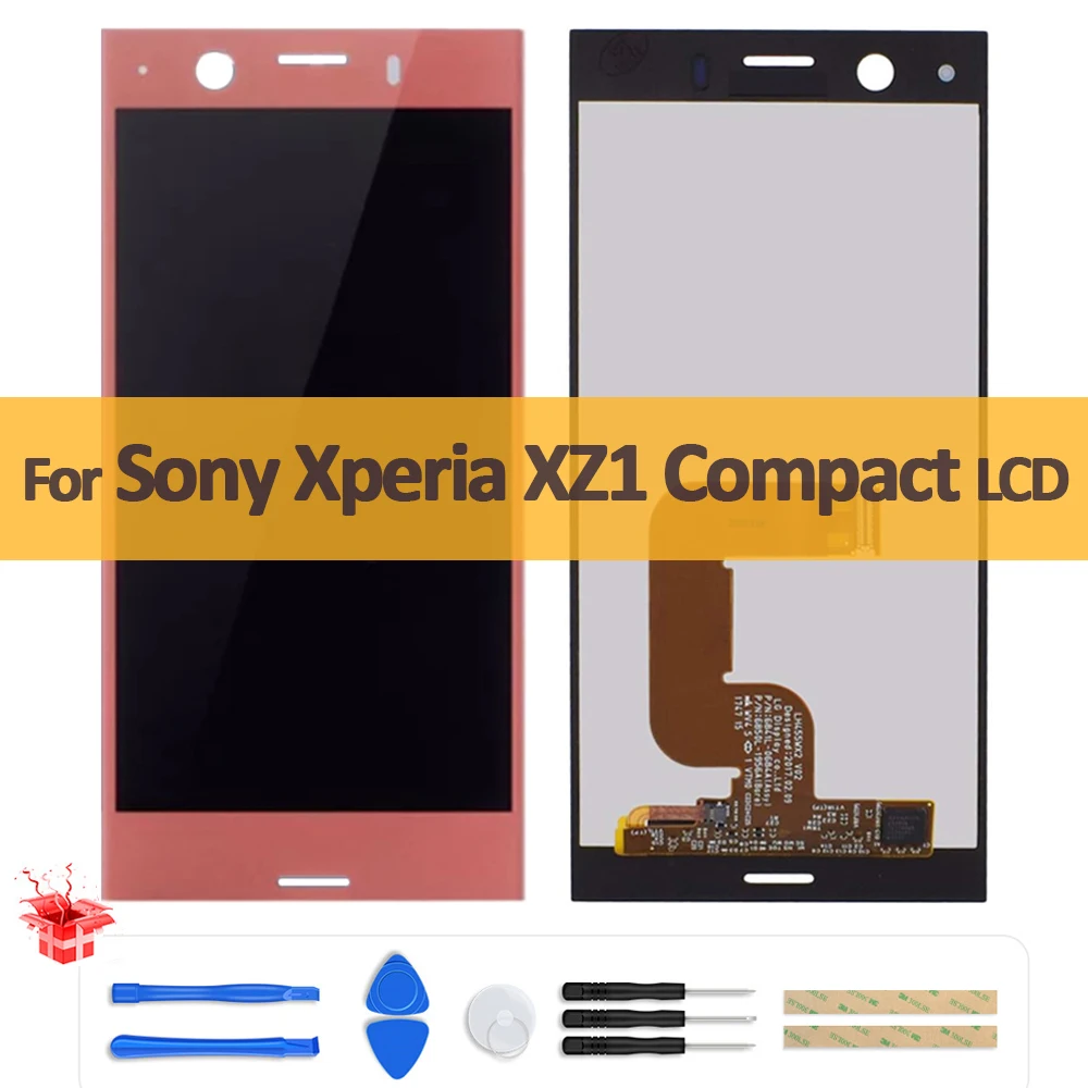 

4.6" Original For Sony Xperia XZ1 Compact LCD Display Touch Screen Digitizer Assembly For Sony XZ1 Mini G8441 LCD + Back Cover