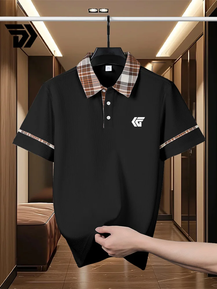 2026 New High End Brand Men's Short Sleeved Polo Shirt Summer Fashion Golf Casual T-shirt