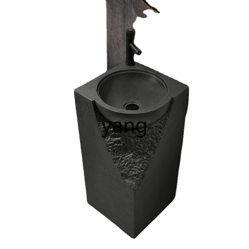 

lmm Outdoor Courtyard Pedestal Basin Integrated Floor Art Wash Basin Bathroom Creative Sink
