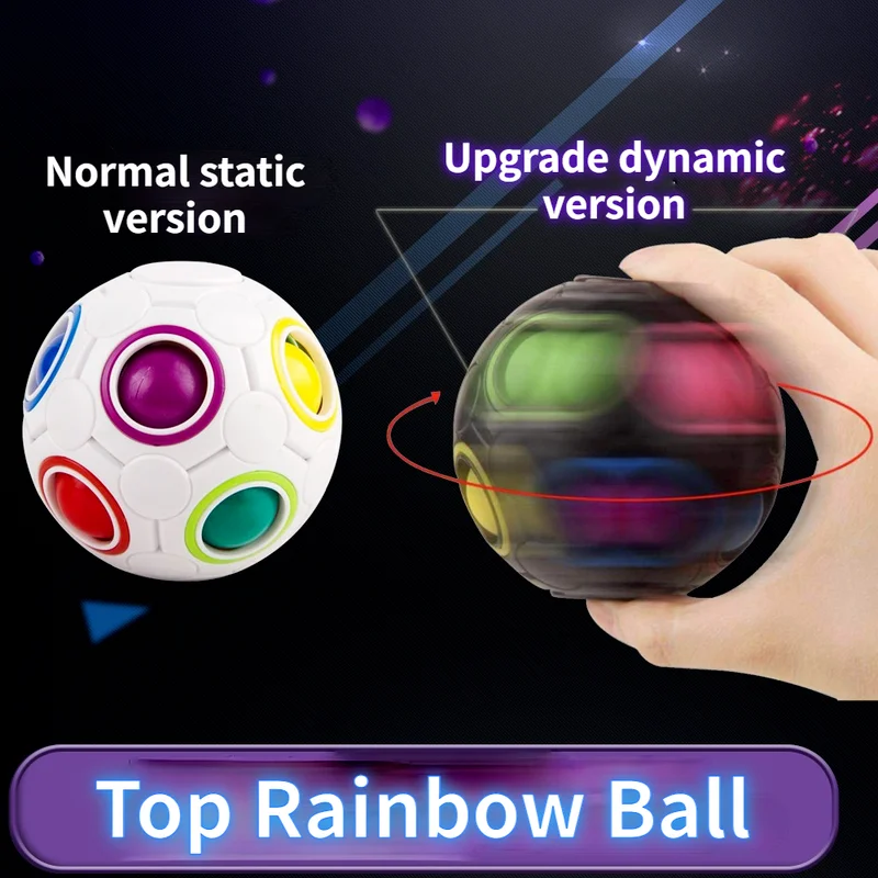 Creative Rainbow Magic Cube Ball Anti stress Rainbow Puzzles Balls Kids Educational Toys For Children Adult Stress Reliever