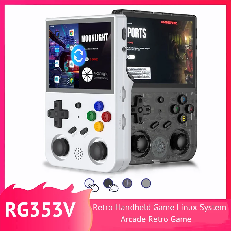 

ANBERNIC RG353V 3.5 INCH 640*480PPI Handheld Game Player Built-in 20 Simulator Retro Game Wired Handle Android and Linux Dual OS