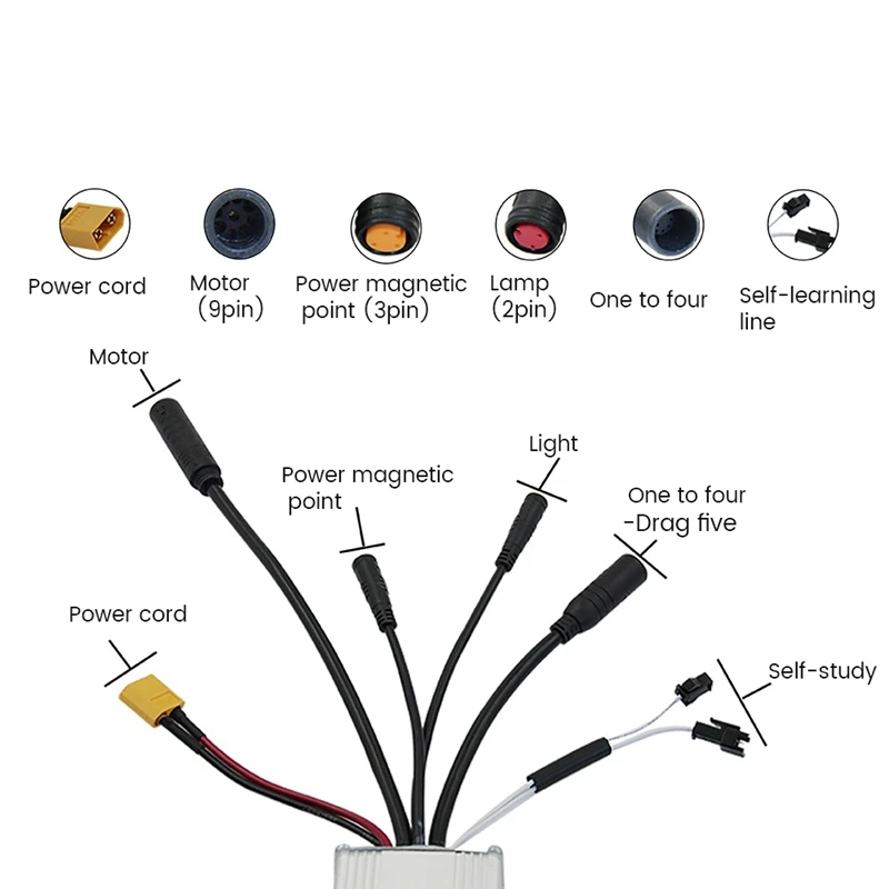 Ebike Controller 24V36V48V-17A Ebike Kit Electric Bicycle Scooter Sine Wave Three-Mode Electric Bike Modification Parts