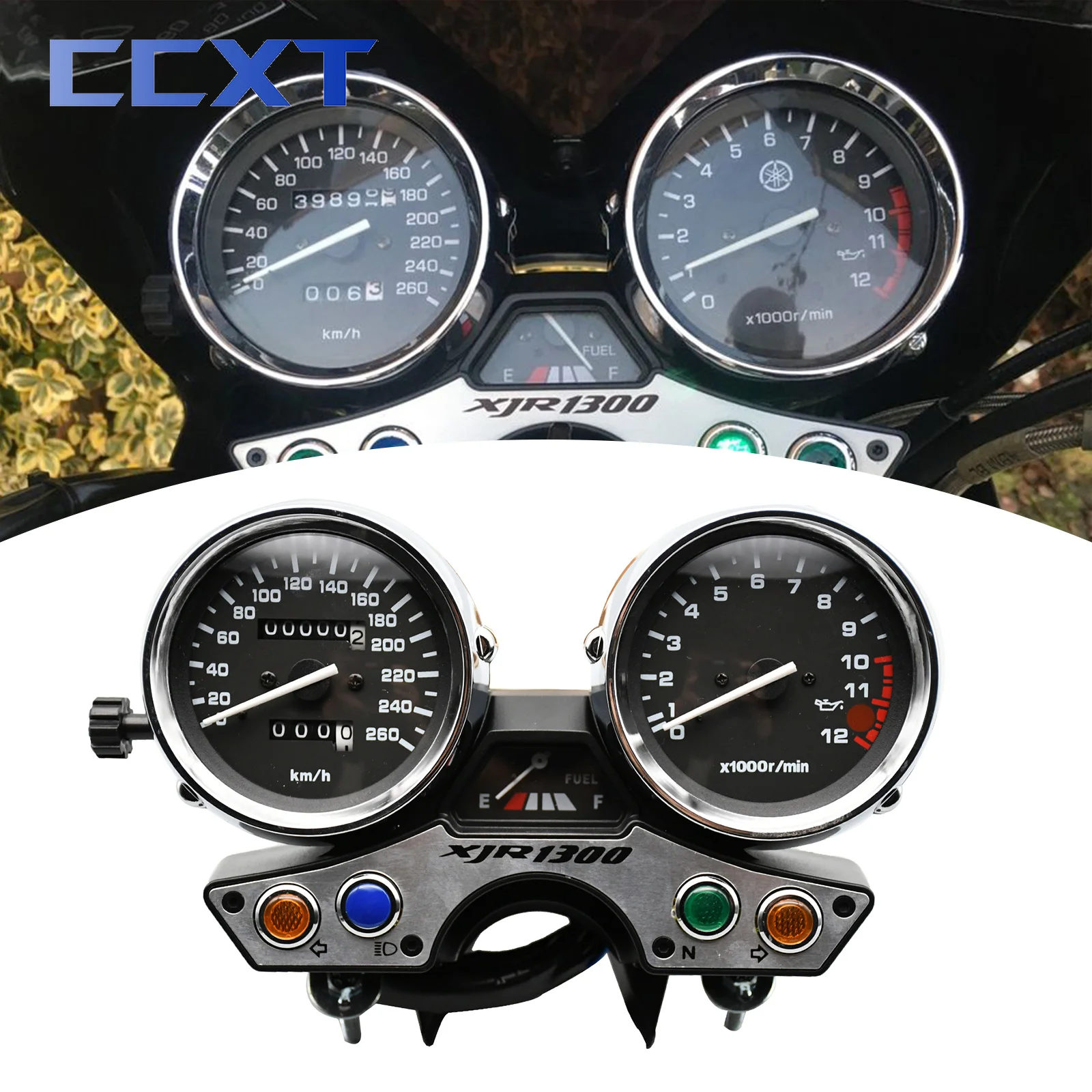 

Motorcycle 260 Gauges Cluster Speedometer Tachometer Odometer Fits For XJR XJR1300 Yamaha 1300 1989 1990-1997 Universal Parts