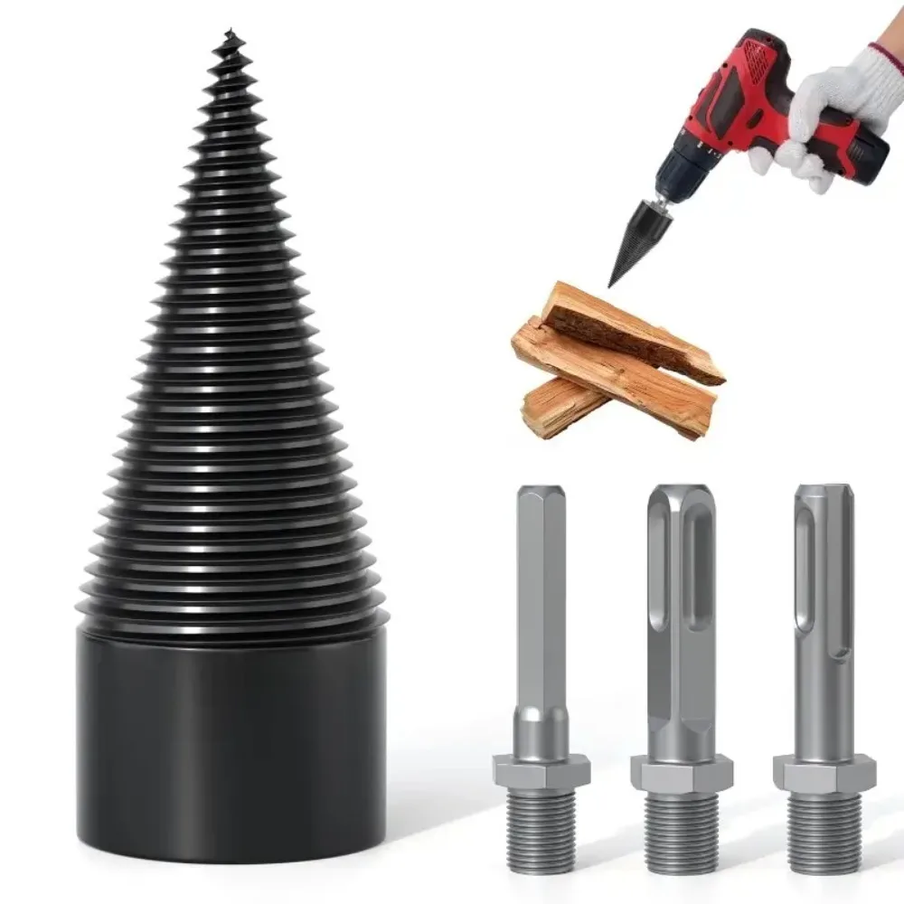 

Electric Log Splitter Cone Heavy Duty Drill Bit for Firewood Splitting Effective for Dry Softwood