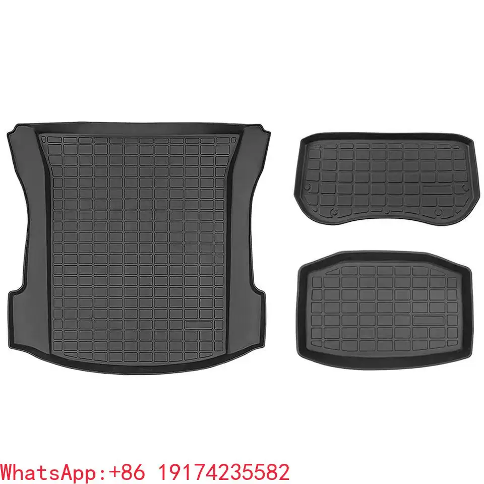 

Anti Slip Front Trunk Rear Trunk Storage Mat All Weather Cargo Liner Floor Mats 3pcs TPE Mats For Tesla Model 3