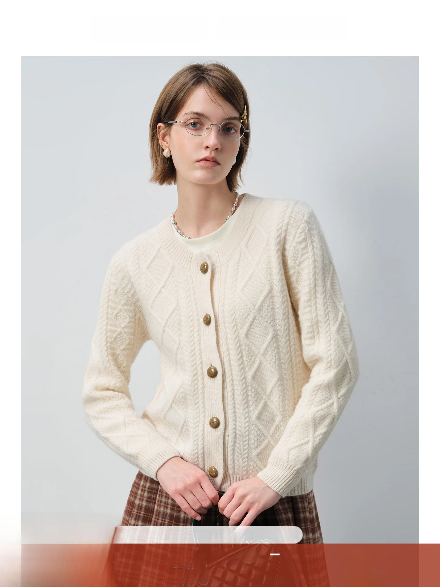 

Свободный вязаный кардиган с круглым вырезом, новинка весны, для полных женщин, большие размеры, теплая женская одежда с ромбовидным узором