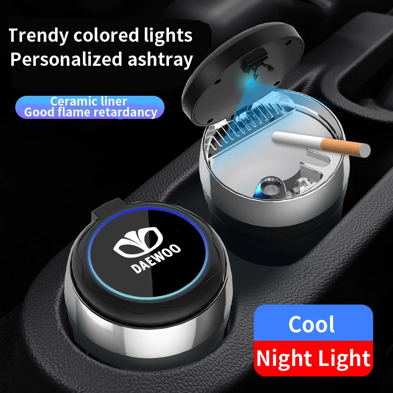 

Car ashtray deodorant smoke-free box LED light portable interior accessories suitable for Daewoo Espero Nexia Matiz Accessories