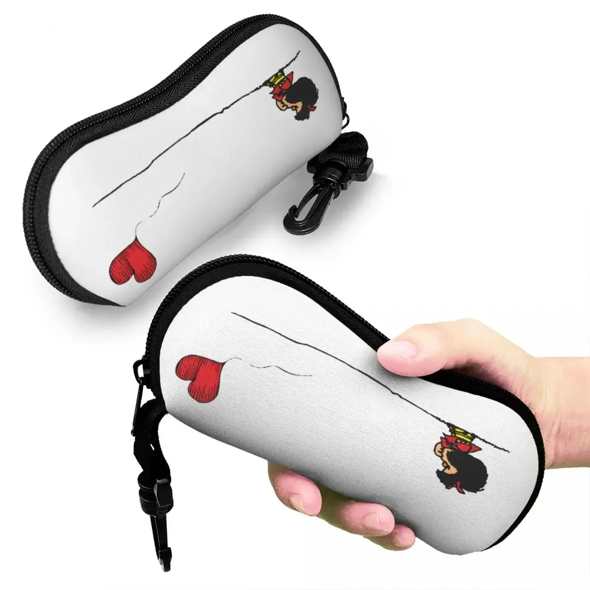 Mafalda Heart Glasses Case Men Women Portable Cartoon Glasses Storage Box Protector Eye Contacts Case