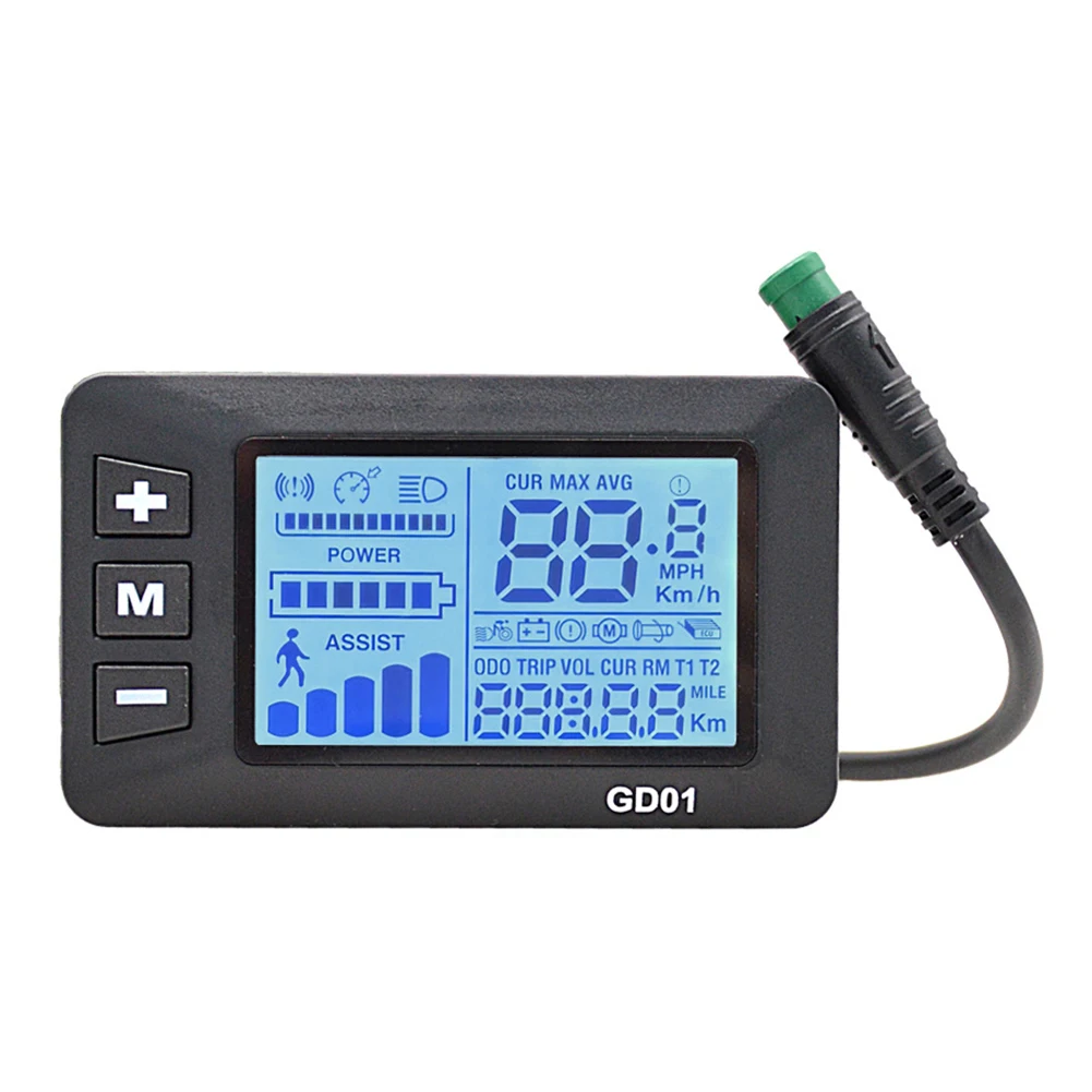 

5 Pin LCD Display GD01 Waterproof Design for Electric Bikes Real Time Monitoring for 24V/36V/48V Power Systems