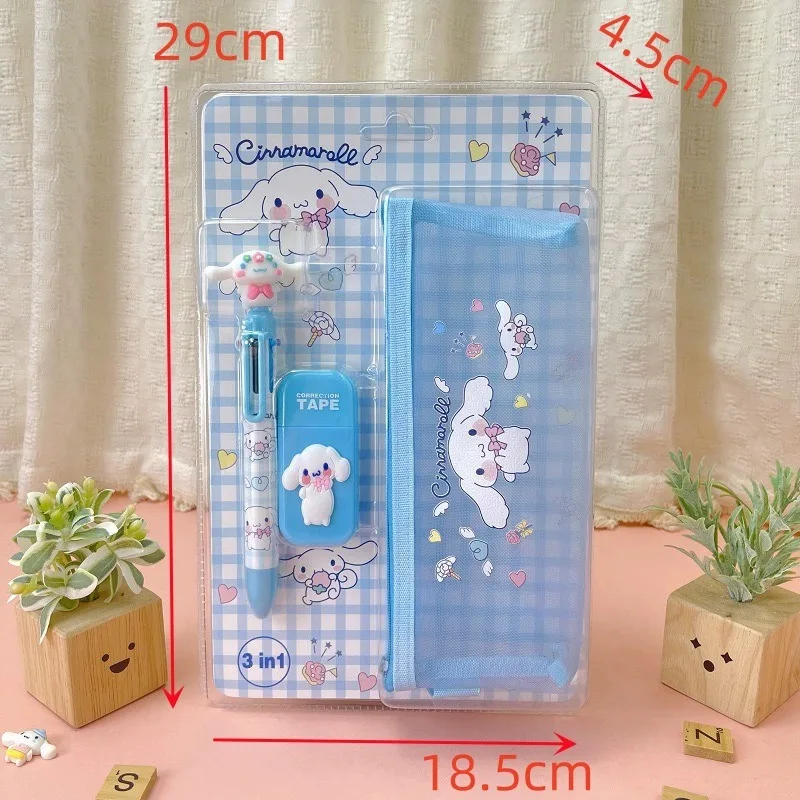 Sanrio Stationery Set Stationery Bag Cinnamoroll Mymelody Kuromi Gel Pens Correction Paper Primary School Supplies Student Gifts