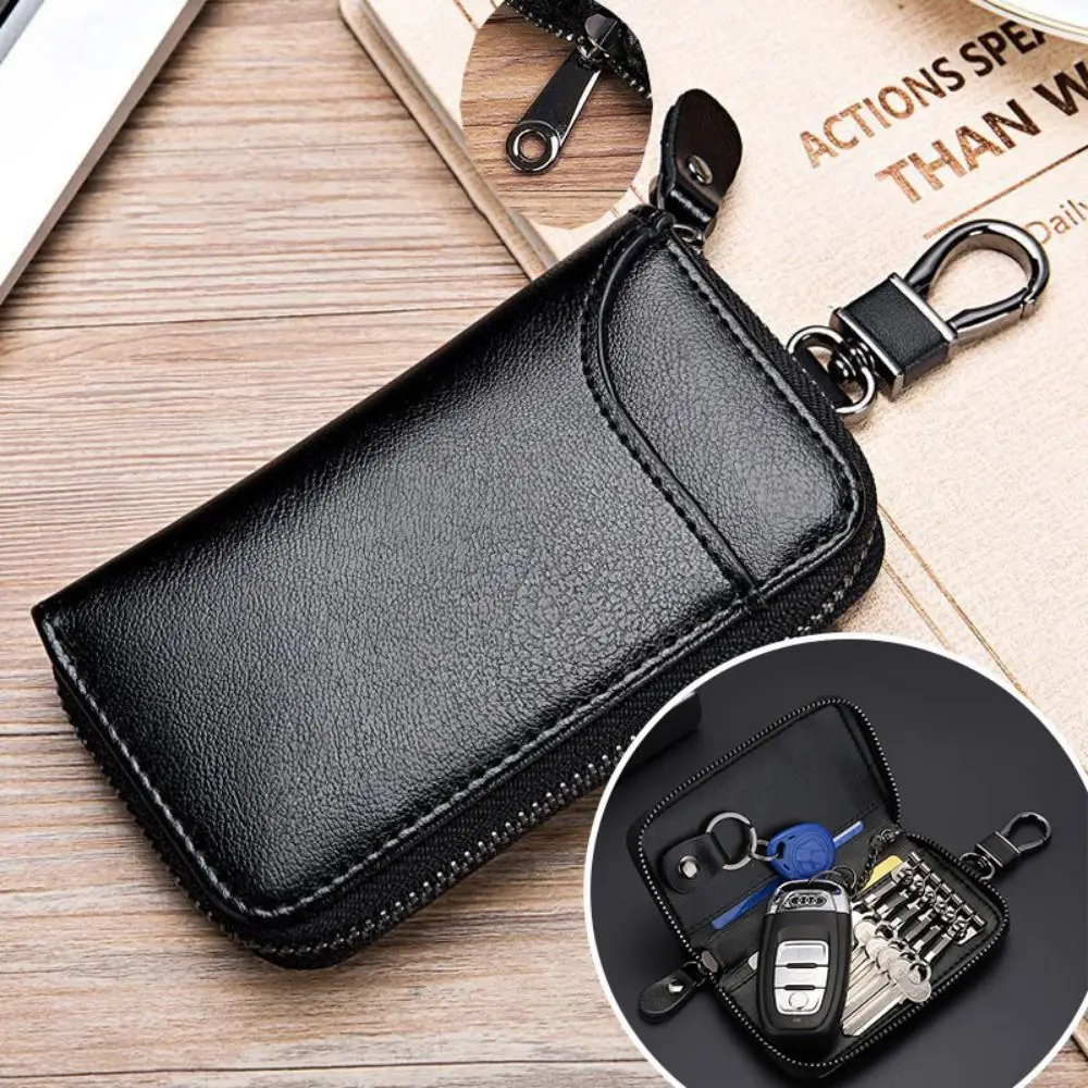 

PU Leather Keychain Men Women Key Holder Organizer Pouch Split Car Key Wallet Housekeeper Key Case Mini Card Bag Key Organizer