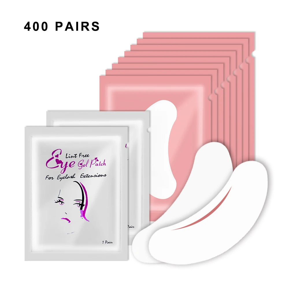 

400 Pairs Eyelashes Patch Under Eye Pads Patches Eyepatch Eyelash Pads Eye Stickers Eyelash Extension Patch Hydrogel Patches