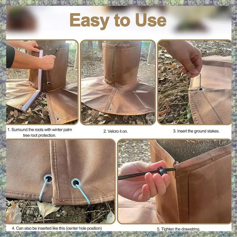 WON 2 Pack Winter Protection For Palm Trees Root - Palm Root Protection Bag, Thermal Plant Cover Protector With Drawstring
