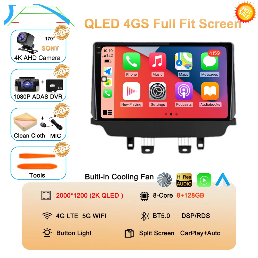 Auto radio Android 16 voor Mazda CX-3 CX3 Mazda 2 DK 2014 - 2021 Multimedia Videospeler QLED GPS Navigatie Draadloze Carplay Auto