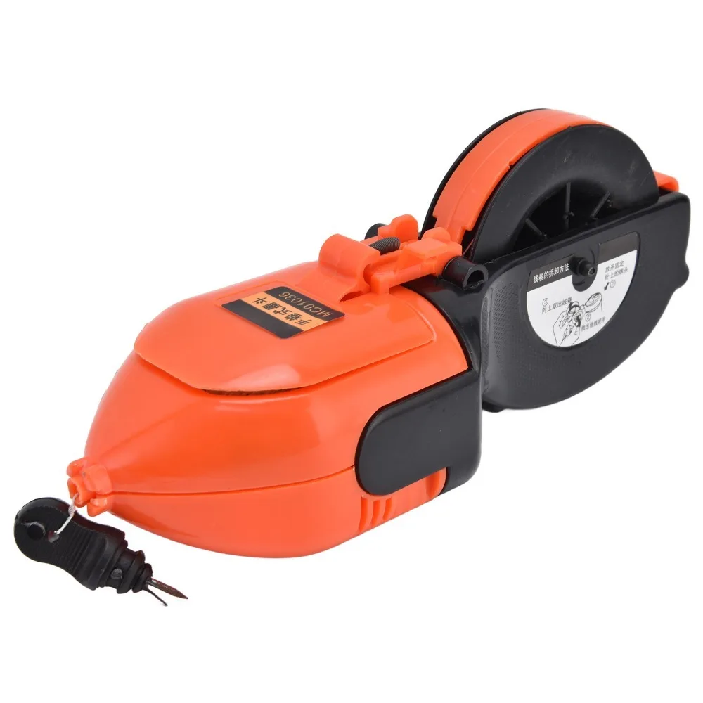 Manual High Hardness Automatic Ink Fountain Marker Leak-Proof Durable Ink Snap Line Scriber Orange Chalk Line Tool Woodworking