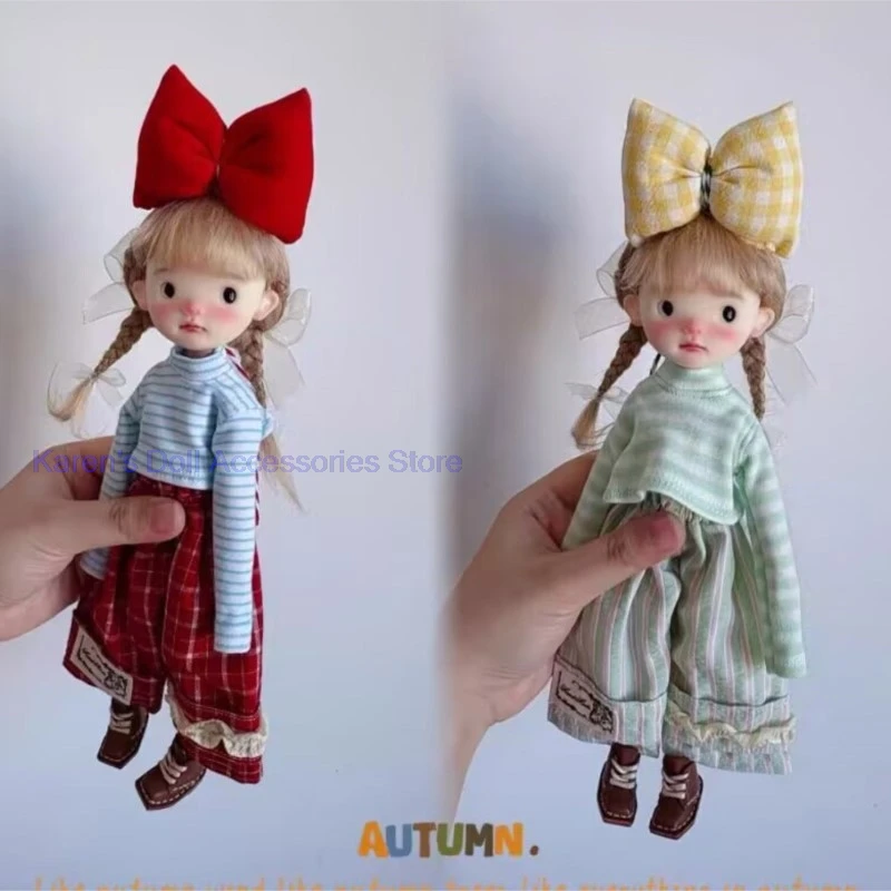 

3 шт., допаминовый топ + брюки + бант, аксессуары для волос для Blythe/landoudou (подходит для Lulu,ymy24,Ob22,24,26,zone, Jenny)