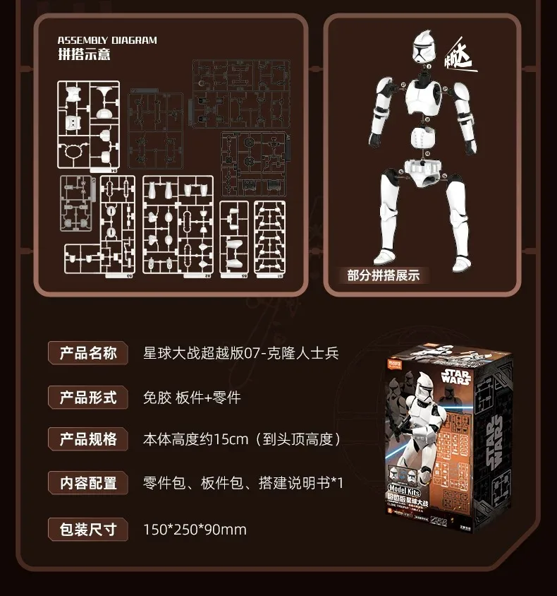 BLOKEES Neue Star Wars Bausatz-Figuren Beyond Edition Klon-Kommandant Cody Obi Wan Kenobi Montagemodell Ornament Spielzeug Geschenk – Detail 33