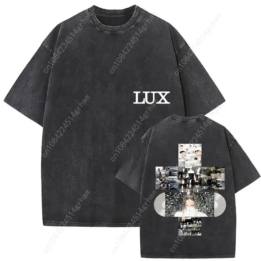 Vintage Washed Rosalia Lux Tour 2025 New T Shirt Men Women Harajuku Aesthetic Oversized T-shirts Summer 100% Cotton Tops T-shirt