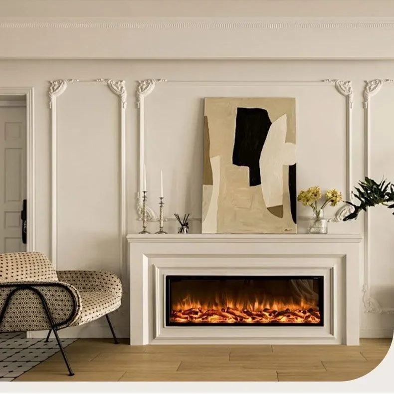 Electronic fireplace LED retro flame fireplace French fireplace cabinet living room decoration embedded ambient light