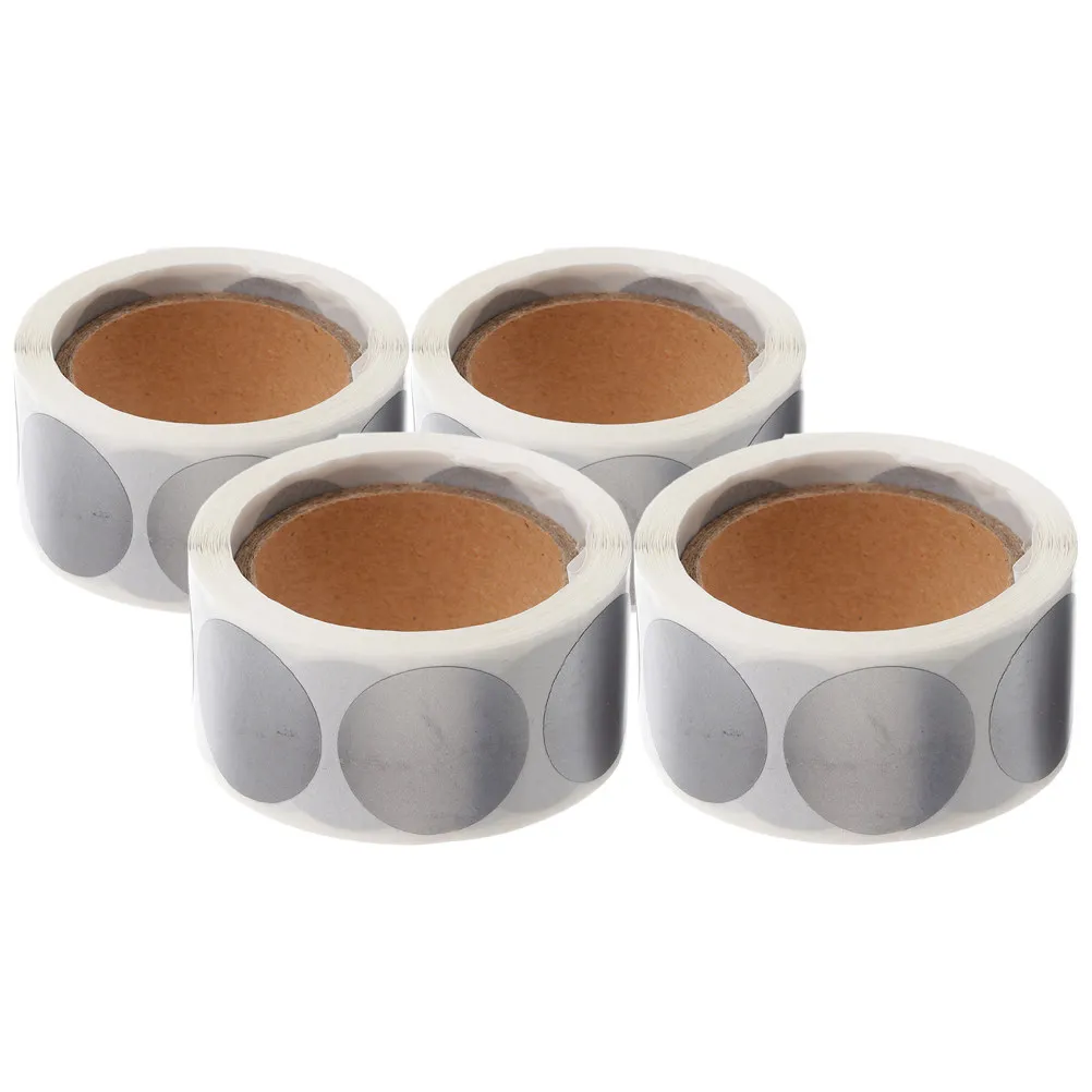 

1200Pcs Round Silver Scratch Off Stickers Metallic Adhesive Circle Labels for DIY Projects Classroom Rewards Interactive Cards