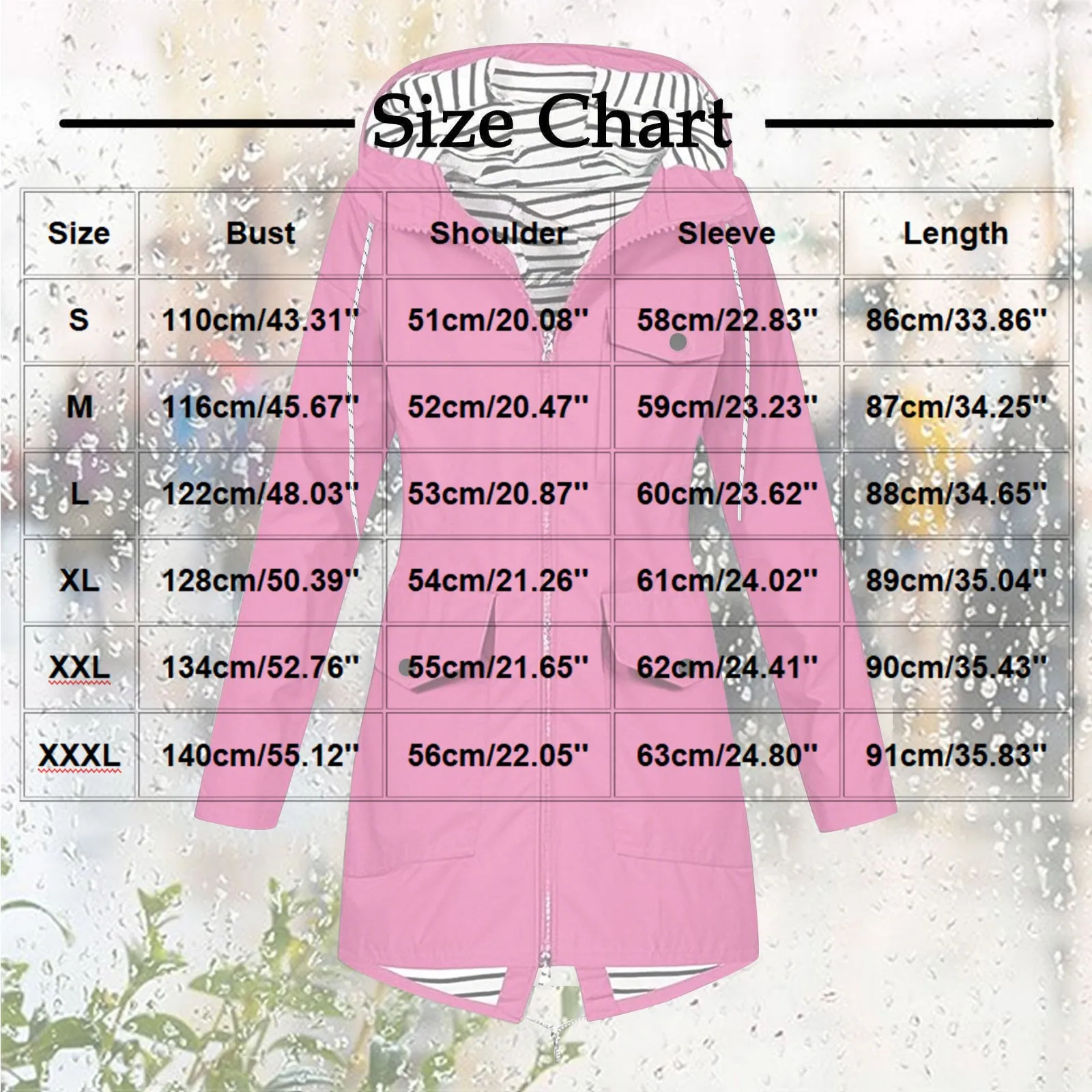 Women's Zip-up Hooded Jacket Outdoor Hiking Jacket Coat Solid Color Waterproof Windproof Rain Jackets Hooded Coat with Pocket view 5