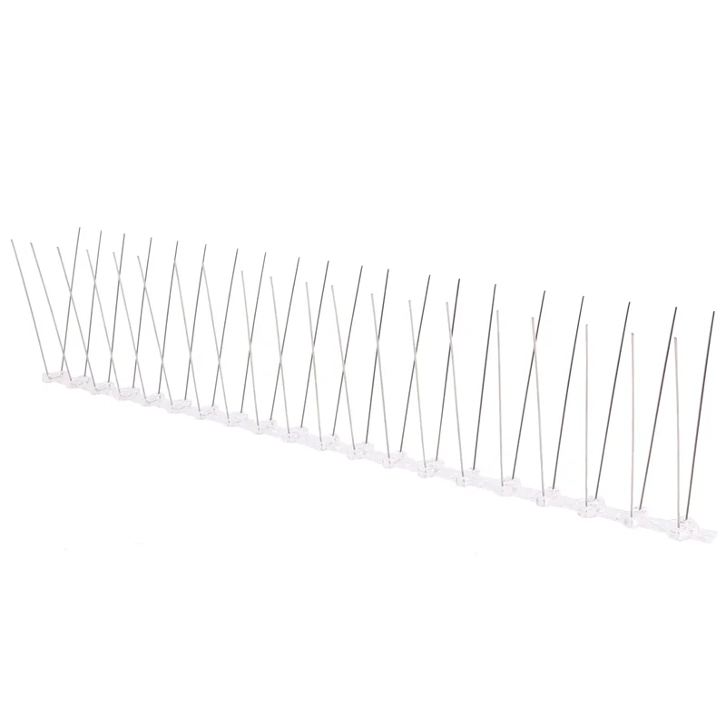 

ABVG-10 Pcs/Box Bird Spikes, Stainless Steel Bird Deterrent Spikes Cover For Fence Railing Walls Roof Yard