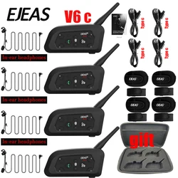 EJEAS-intercomunicador V6C pro para árbitro, auriculares con Bluetooth 5,1, sistema de comunicación para árbitro, balón de fútbol, bolso de mano para regalo deportivo, 4 piezas