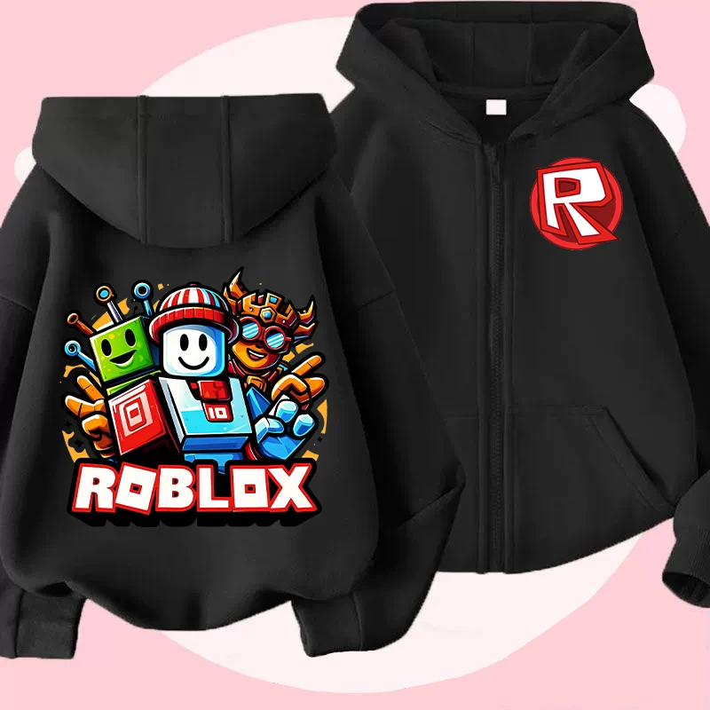 جديد Roblox الأطفال هوديس معطف الكرتون لعبة الشكل هوديي مطبوعة عارضات مقنعين البلوز الخريف الشتاء الاطفال الصبي الملابس