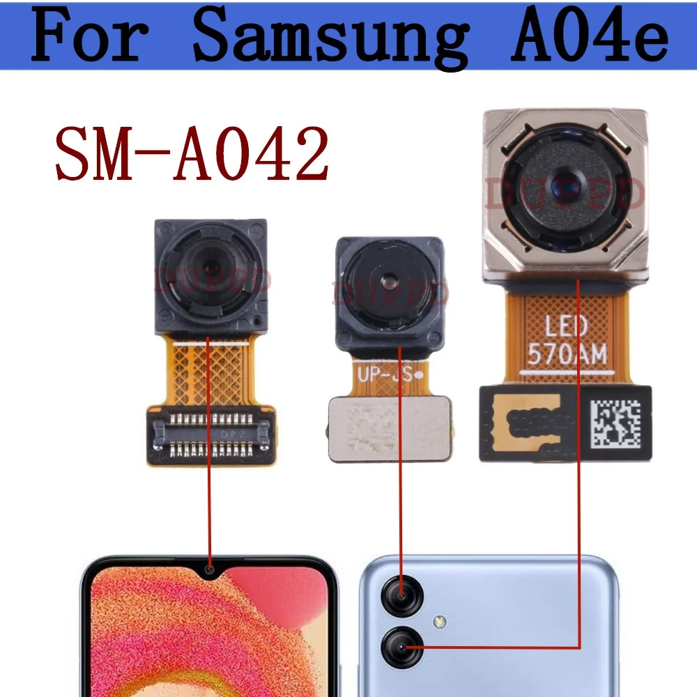 

Front Rear Camera For Samsung Galaxy A04e SM-A042F A042M Back Wide Depth Main Camera Module Flex Cable
