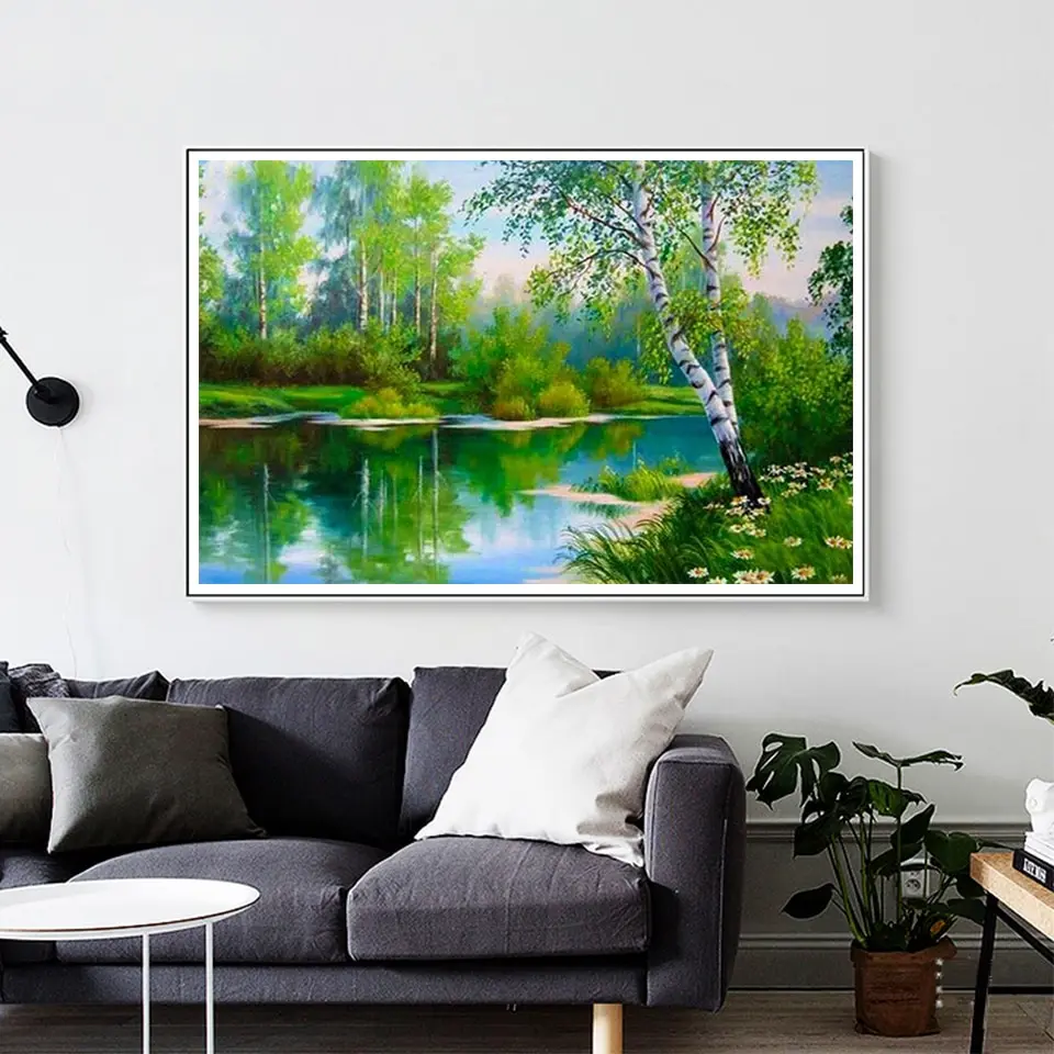 5D DIY Diamond Painting Landscape Rhinestone Diamond Embroidery Cross Stitch Kit Inlaid Mosaic Art Picture Home Decoration Gift
