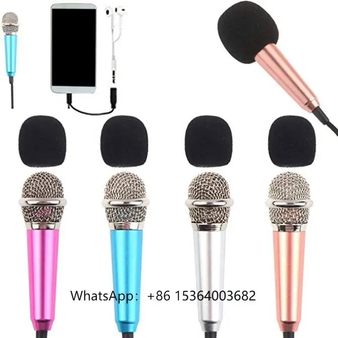 

TJXL-Hot 3.5mm Jack Noise Cancelling Promotion Gift Mini Karaoke Phone Microphone Small Portable Microphone for Cell Phone Pad P