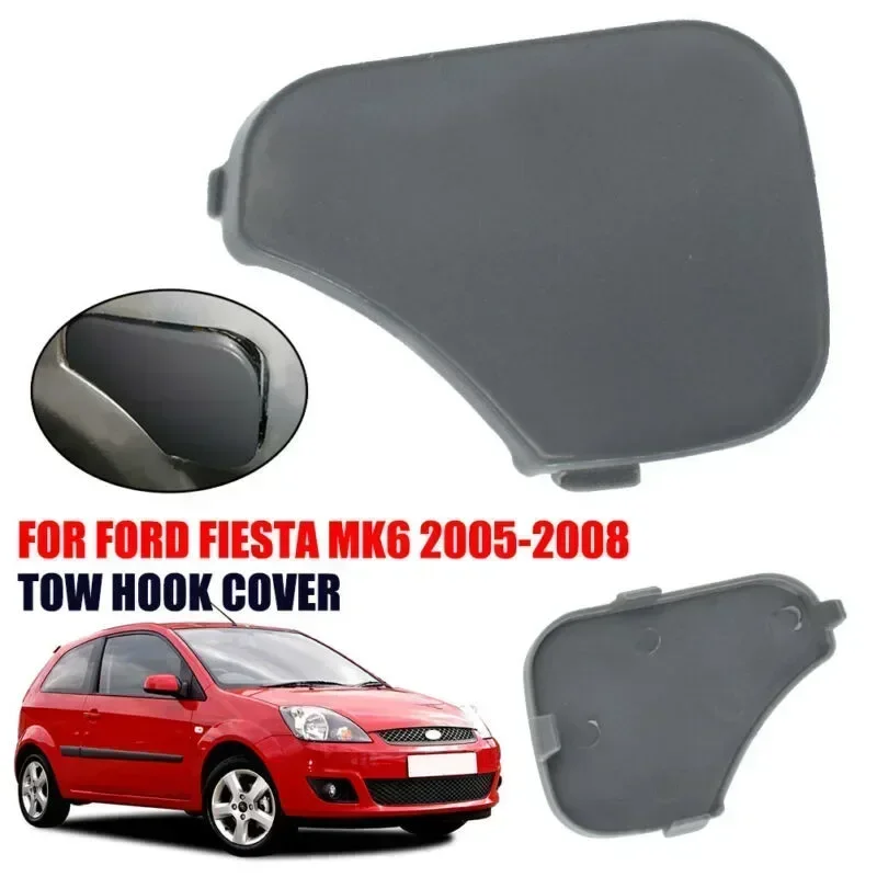 For FORD FIESTA MK6 2005-2008 Car Front Bumper Tow Hook Cap 1375861 6S6117A989AA Car Front Bumper Trailer Cover Plugging Cover