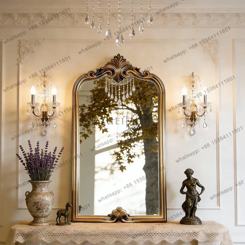 

X4 French entrance fireplace decorative mirror American light luxury washstand bathroom mirror