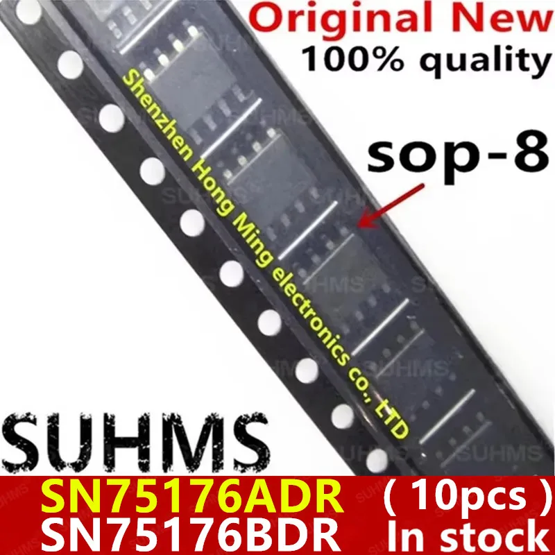 (10piece)100% New 75176A 75176B SN75176A SN75176B SN75176ADR SN75176BDR sop-8