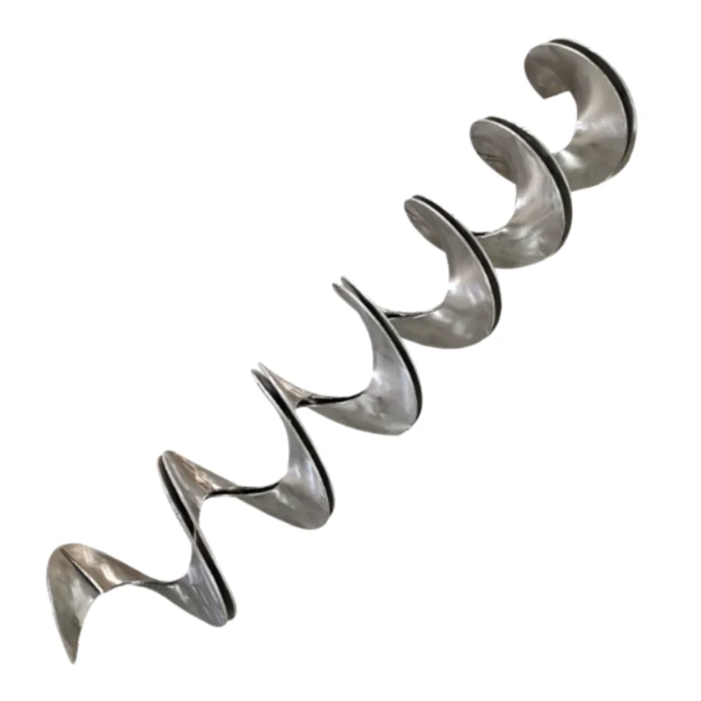 Custom-made, one-piece spiral blades for stainless steel continuous screw conveyors; suitable for screw conveyor shafts