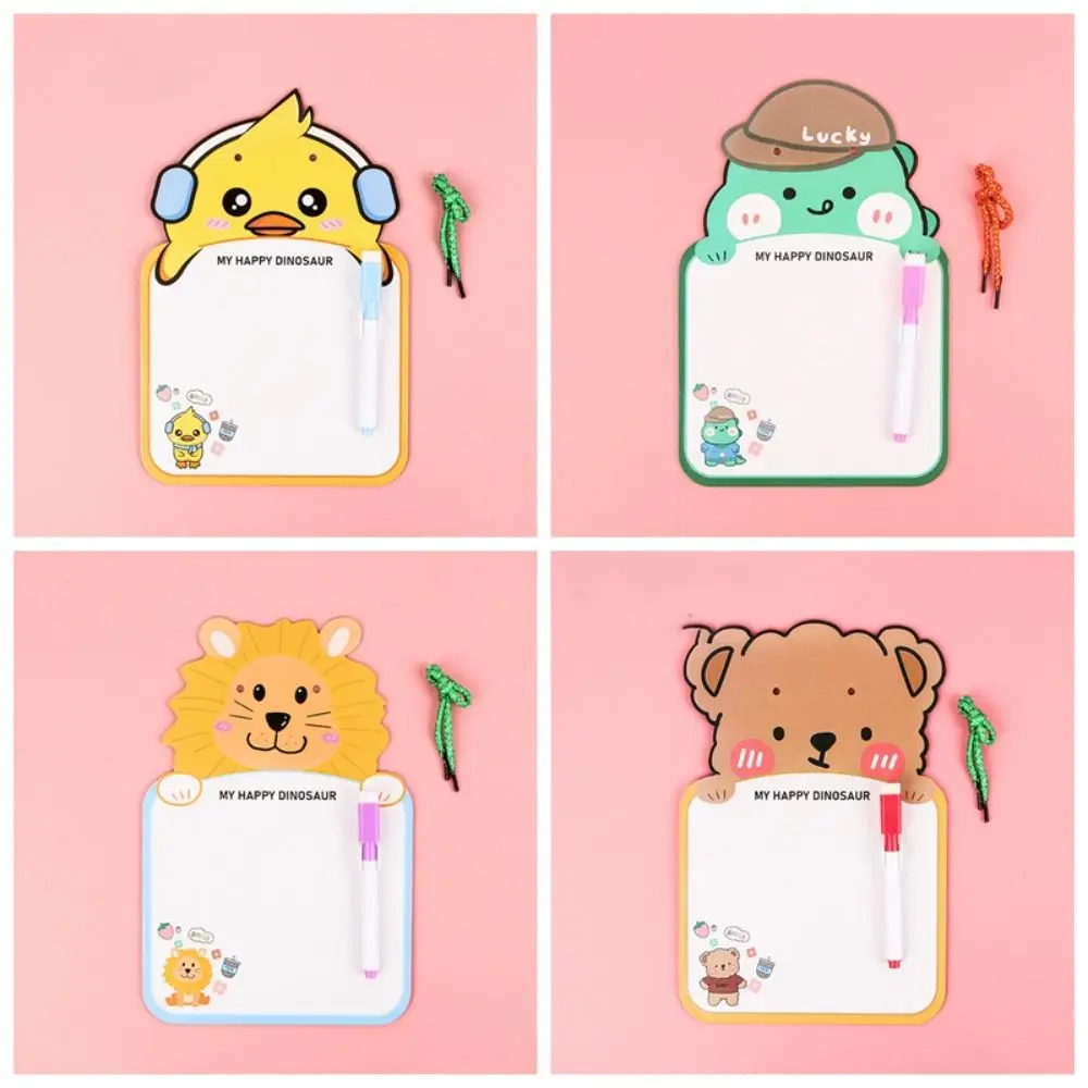 Cute Erasable Whiteboard Creative Reusable Whiteboard Notebook Cartoon Animal Shape Suspendable Drawing Board Early Education