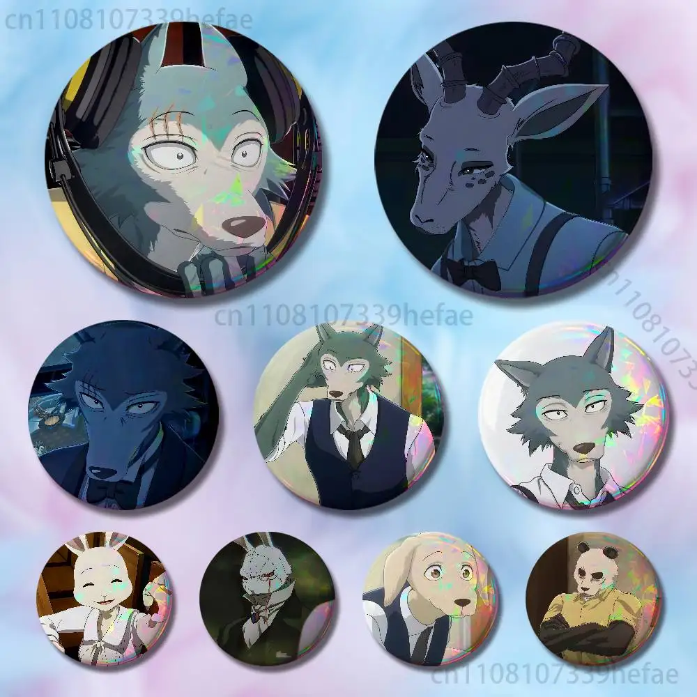 

Anime B-BEASTARS Insignia Badge Case For Decoration 44mm 32mm 58mm Round Tinplate Pin Brooch Gift