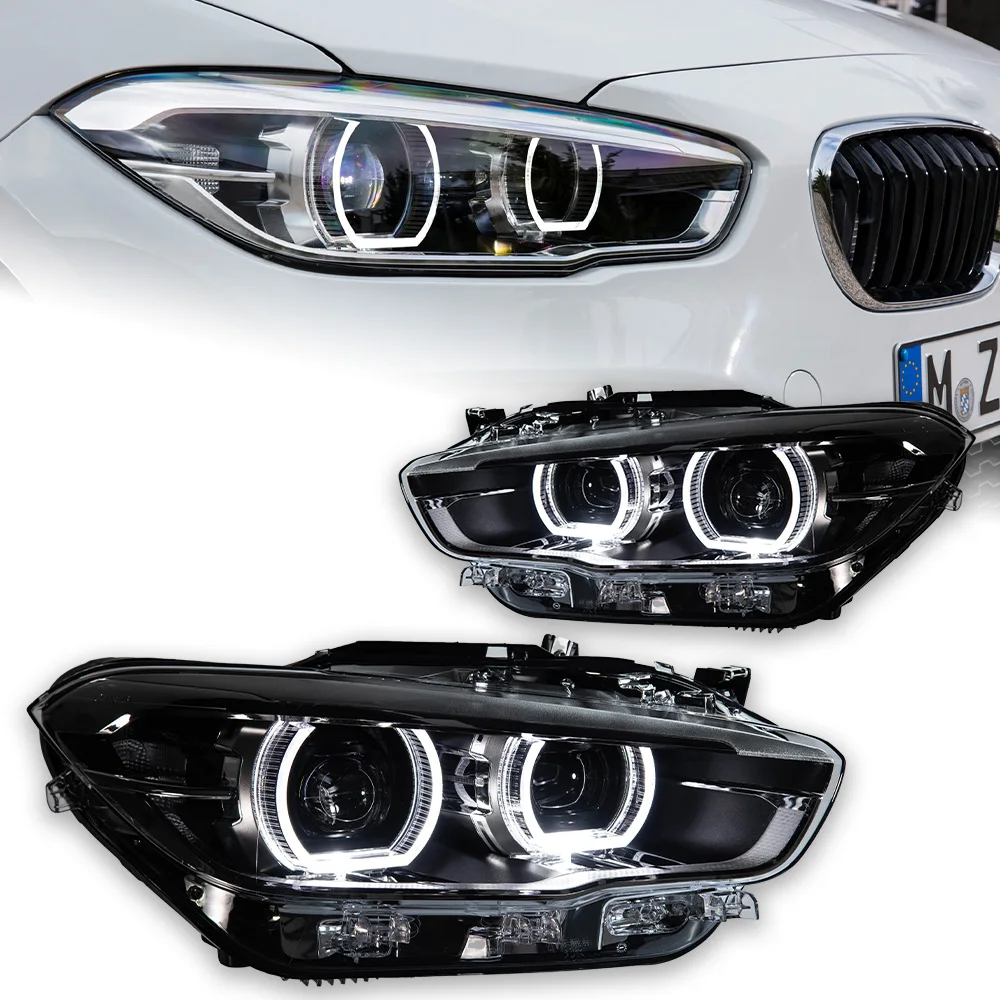 

AKD Head Lamp for BMW F20 LED Headlight 2015-2018 Headlights 1 Series 116i 118i DRL Turn Signal High Beam Angel Eye Projector