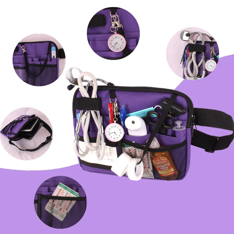 Nurse Bag Portable Women Multi Compartment Utility Waist Pack Nursing Tool Storage Women Medical Nursing Pack Nurse Tool Belt