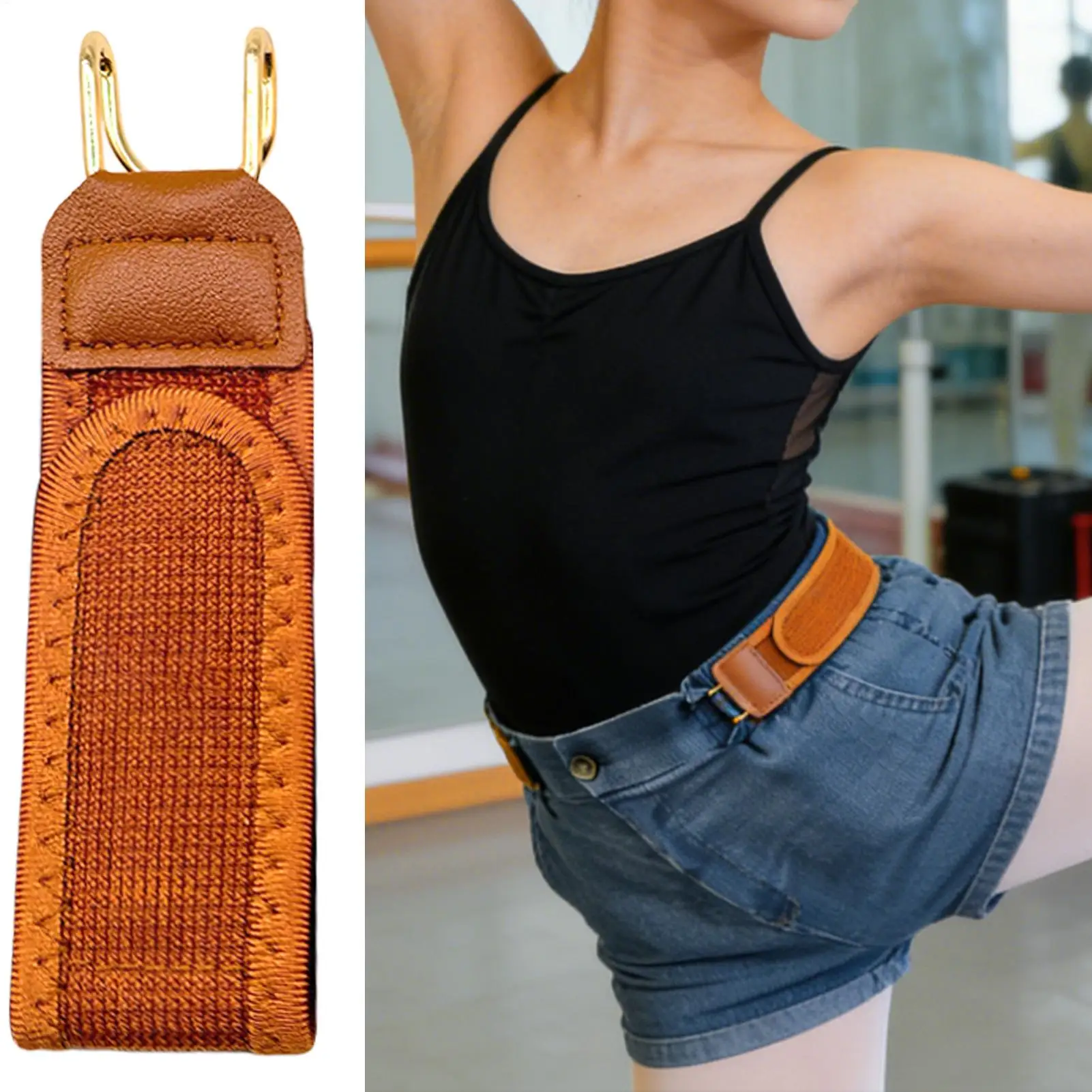 Heißer Verkauf: 1 Stück elastischer Gürtel für Damen, ohne Schnalle, Unisex-Taillengürtel, Damengürtel für Herren, für Arbeit, Freizeit, Business, Zuhause, Reisen