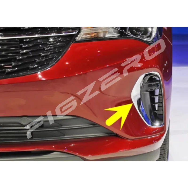 إطار ضوء الضباب الديكور مشرق قطاع المصد الأمامي بار حلقة الكسوة ل بويك فيرانو 2022 2023 اليسار اليمين كروم أسود #5