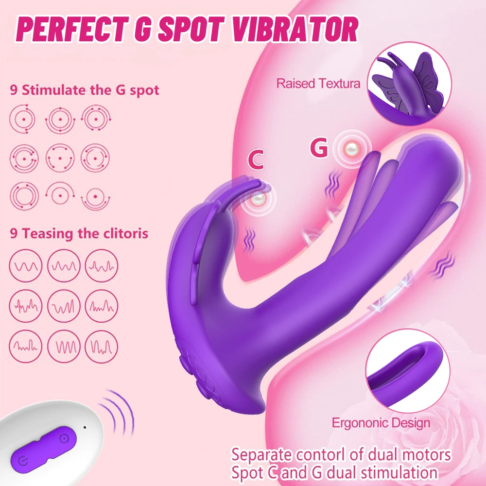 Wearable Tapping Flapping Butterfly Vibrator Sex Toys for Women 18 Mode Remote Control Clitoris Stimulator G Spot Massager Adult